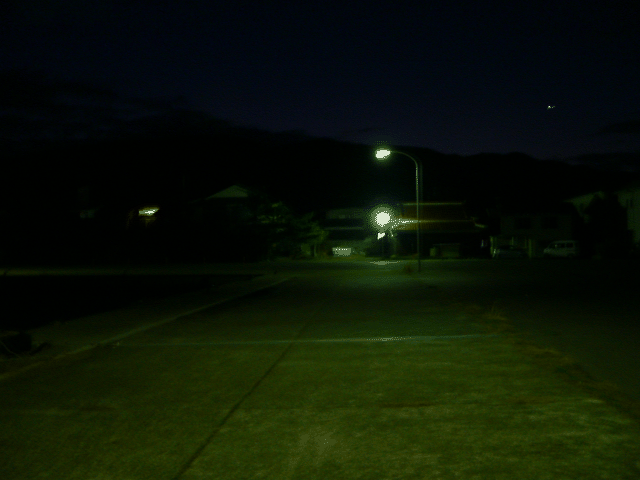 淡路島尾崎漁港夜間の風景
